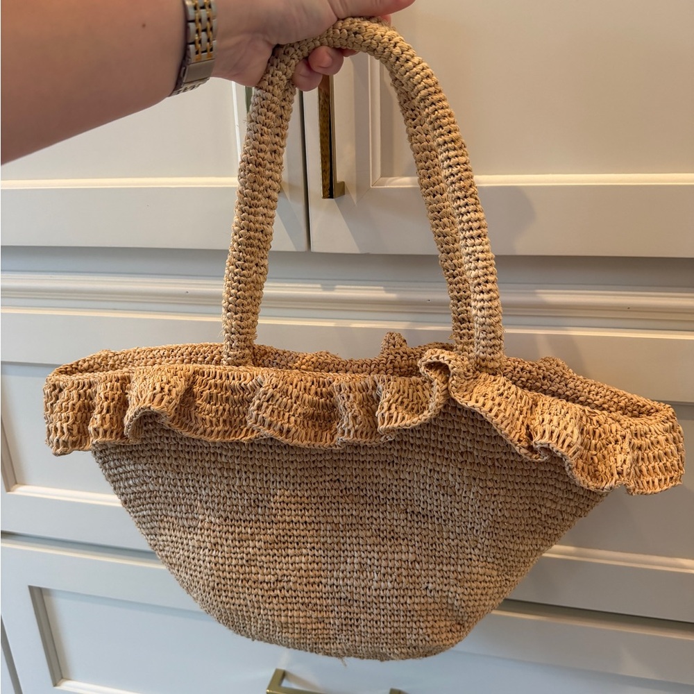 Loeffler Randall Cyrus Raffia Ruffle Tote - Picture 6 of 10